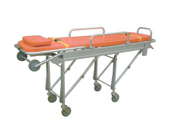 Tandu Tandu Lipat Rumah Sakit Mobile, Aluminium Trolley Pemindahan Pasien Pemuatan Otomatis