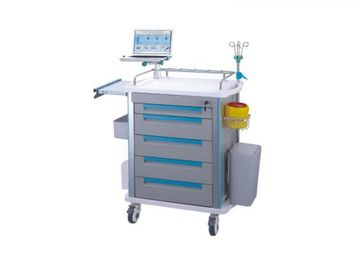Trolley Medis Dengan Keranjang Bin Central Lock Mute Wheels