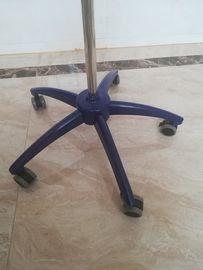 Stainless Steel Biru Di Fusi Batang Iv Aksesoris Untuk Rumah Sakit / Klinik