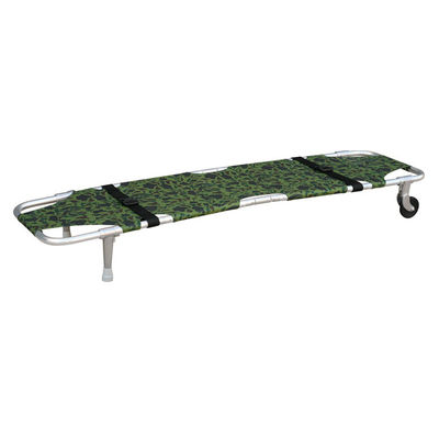 Aluminium Alloy 160Kgs Armygreen Rescue Folding Stretcher Dengan Kastor