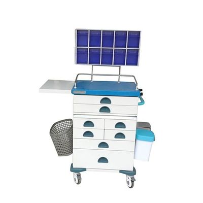 Keranjang Anestesi Medis Rumah Sakit 1080mm Dengan Kotak Penyimpanan Biru
