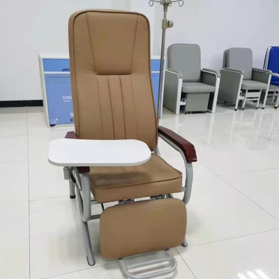 Sudut kursi infus rumah sakit coklat yang dapat disesuaikan secara bebas bahan PU
