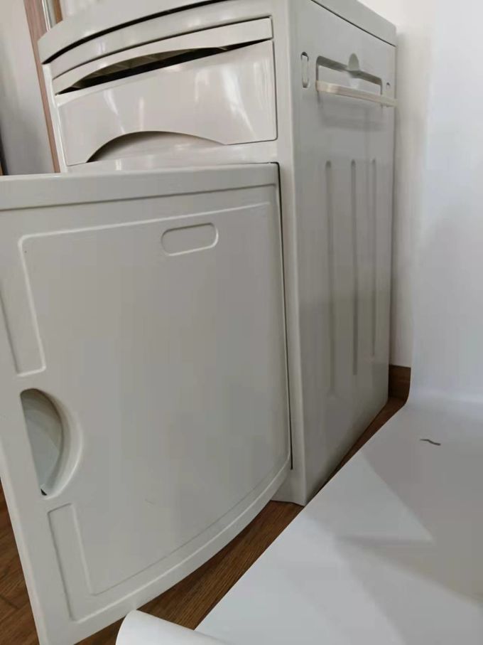 Meja Samping Tempat Tidur Medis ABS Kabinet Meja Samping Tempat Tidur yang Dapat Disesuaikan Putih 1
